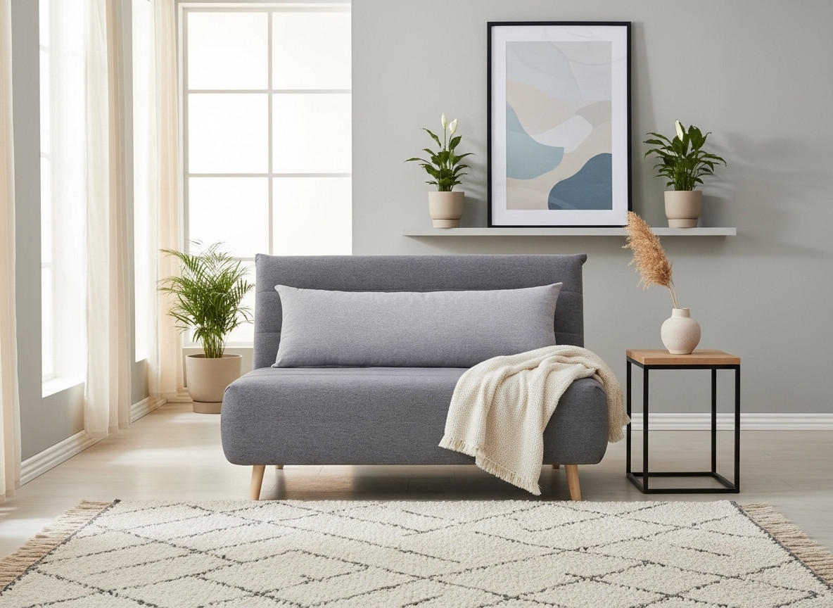 SCHLAFSOFA Webstoff Dunkelgrau  - Dunkelgrau/Hellgrau, MODERN, Holz/Kunststoff (125/84/91cm) - Livetastic