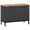 WASCHBECKENUNTERSCHRANK 80/59/34 cm  - Eichefarben/Graphitfarben, MODERN, Holzwerkstoff/Metall (80/59/34cm) - Xora