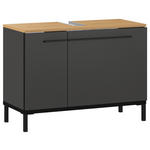 WASCHBECKENUNTERSCHRANK 80/59/34 cm  - Eichefarben/Graphitfarben, MODERN, Holzwerkstoff/Metall (80/59/34cm) - Xora