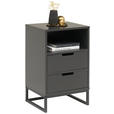 NACHTSCHRANK 47,6/74/40 cm  - Anthrazit/Schwarz, Design, Holzwerkstoff/Metall (47,6/74/40cm) - Novel