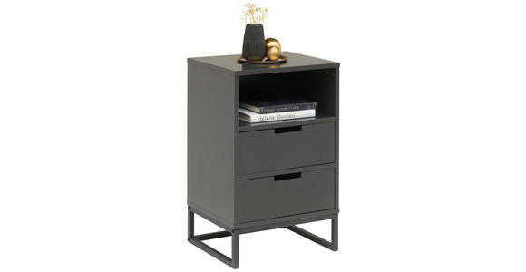 NACHTSCHRANK 47,6/74/40 cm  - Anthrazit/Schwarz, Design, Holzwerkstoff/Metall (47,6/74/40cm) - Novel