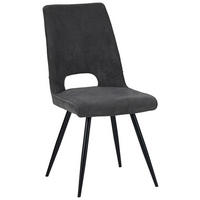 STUHL Mikrofaser Dunkelgrau  - Dunkelgrau/Schwarz, Design, Textil/Metall (46/92/61cm) - Boxxx