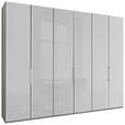 FALTTÜRENSCHRANK 300/236/58 cm 3-türig Grau, Weiß  - Chromfarben/Weiß, KONVENTIONELL, Glas/Holzwerkstoff (300/236/58cm) - Dieter Knoll