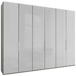 FALTTÜRENSCHRANK 300/236/58 cm 3-türig Grau, Weiß  - Chromfarben/Weiß, KONVENTIONELL, Glas/Holzwerkstoff (300/236/58cm) - Dieter Knoll