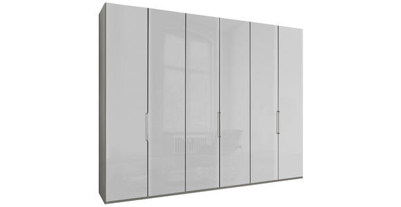 FALTTÜRENSCHRANK 300/236/58 cm 3-türig Grau, Weiß  - Chromfarben/Weiß, KONVENTIONELL, Glas/Holzwerkstoff (300/236/58cm) - Dieter Knoll