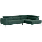 ECKSOFA Waldgrün Feincord  - Waldgrün/Schwarz, Design, Textil/Metall (280/205cm) - Xora