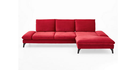 ECKSOFA Rot  - Rot/Schwarz, Design, Textil/Metall (338/176cm) - Voleo