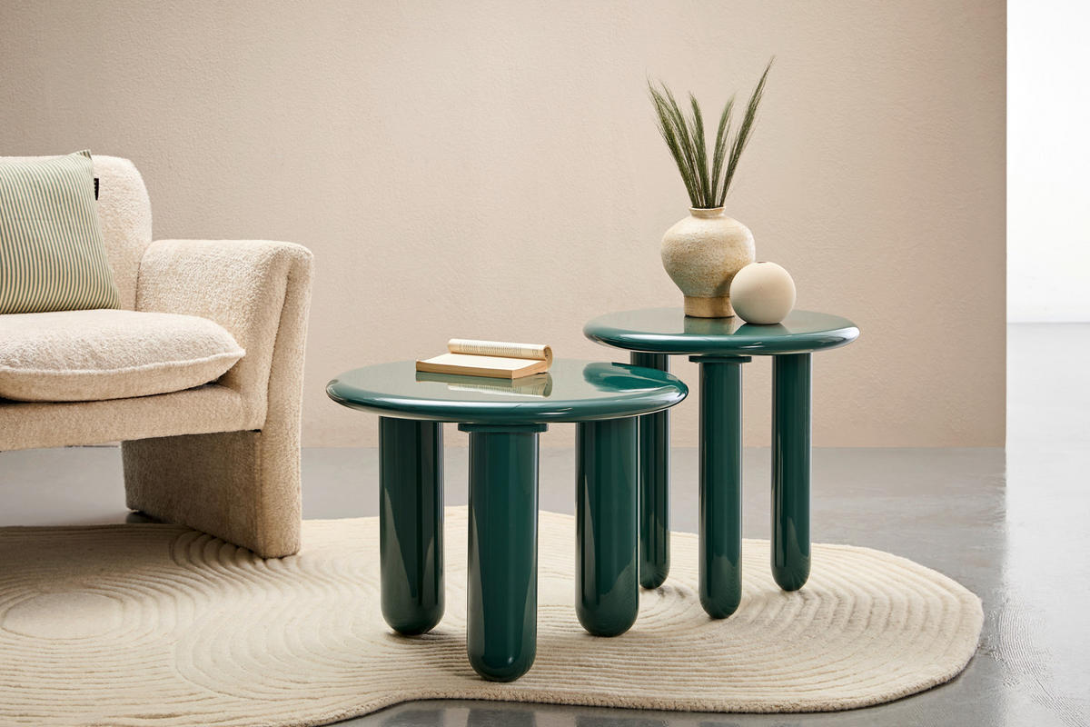 BEISTELLTISCH 60/60/45 cm Dunkelgrün rund  - Dunkelgrün, Design, Holzwerkstoff (60/60/45cm) - Novel