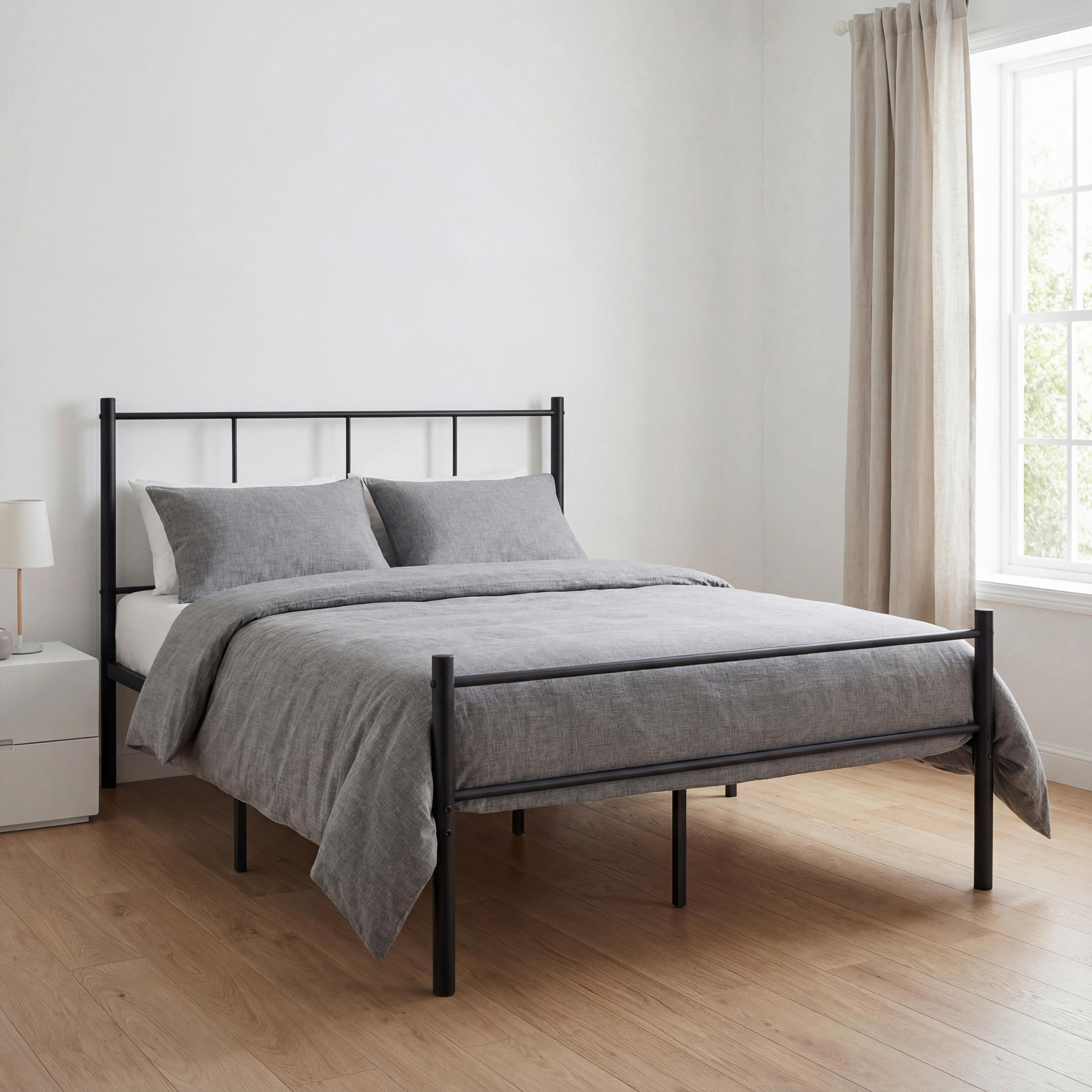 METALLBETT 140/200 cm  in Schwarz  - Schwarz, Basics, Metall (140/200cm) - Boxxx