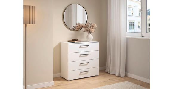 KOMMODE , 80/81/42 cm, 4 Schublade(n)  - Edelstahlfarben/Alufarben, Basics, Holzwerkstoff/Kunststoff (80/81/42cm) - Xora