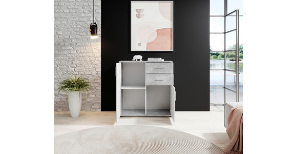 KOMMODE Bobby in 80/82/35 cm - Silberfarben/Weiß, KONVENTIONELL, Holzwerkstoff/Kunststoff (80/82/35cm) - Carryhome