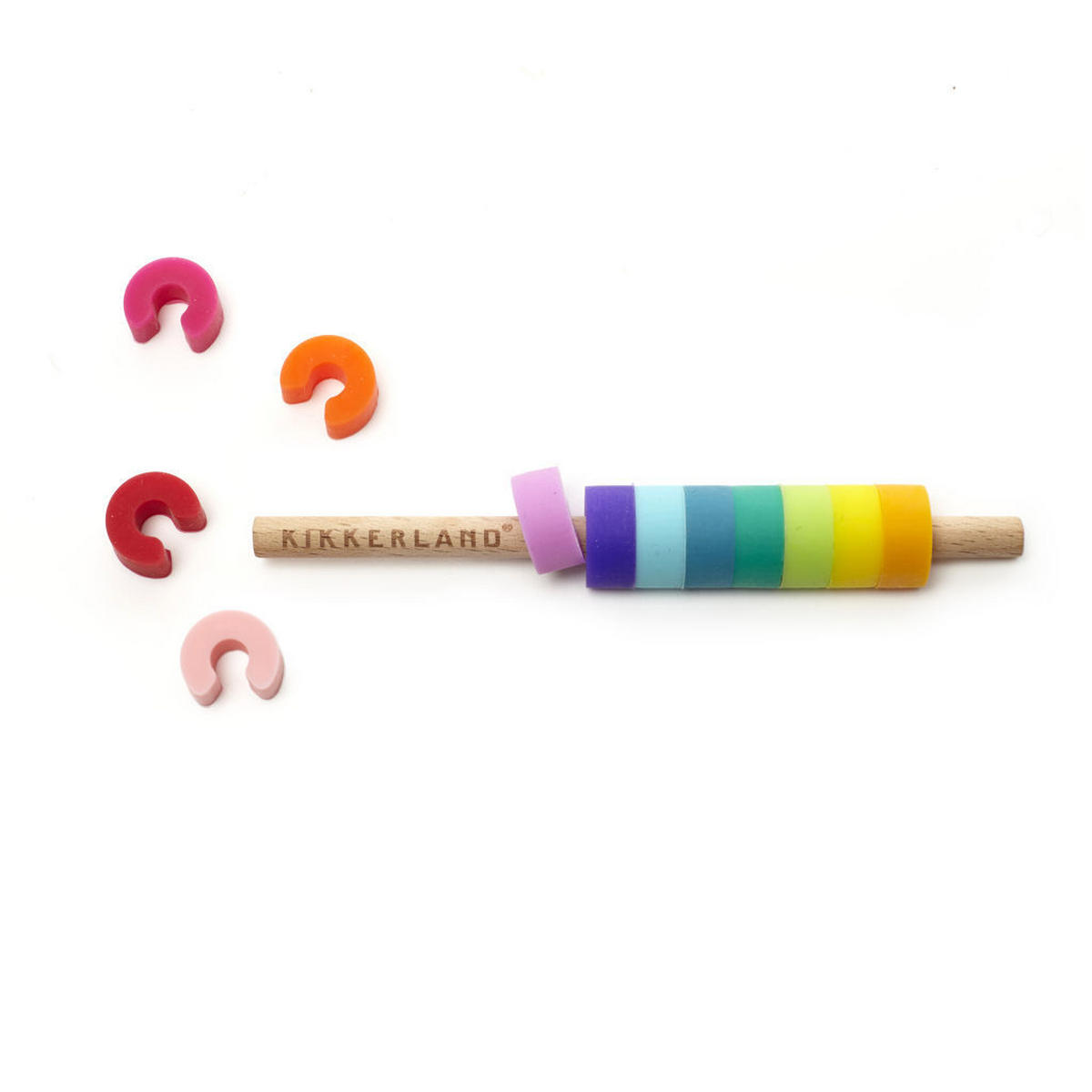 SET SILIKONSKIH OZNAKA ZA ČAŠ  - višebojno, Basics, drvo/plastika (1,7/16,9/8,5cm) - Kikkerland
