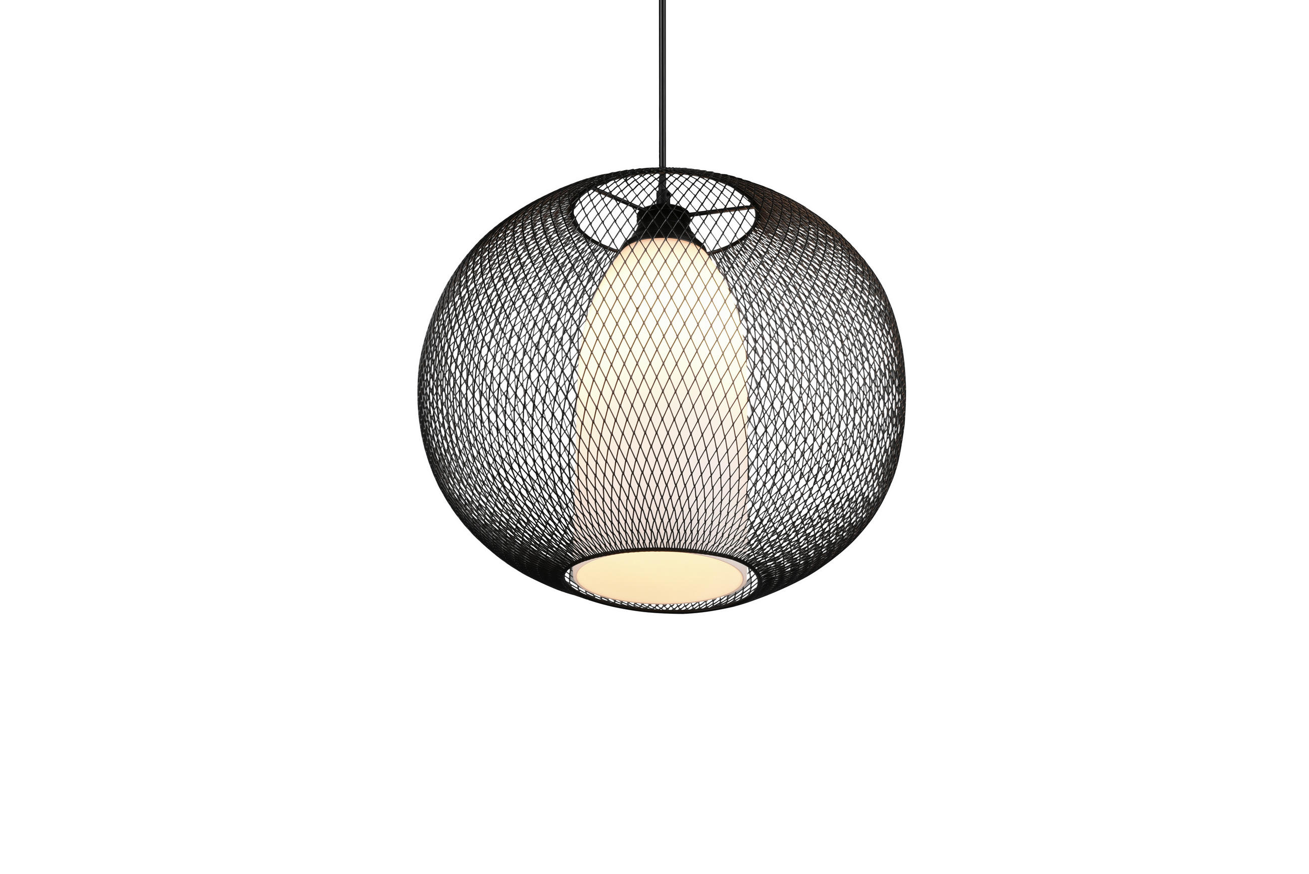 PENDELLEUCHTE 40/150 cm    - Weiss/Schwarz, Konventionell, Glas/Metall (40/150cm) - Trio Leuchten