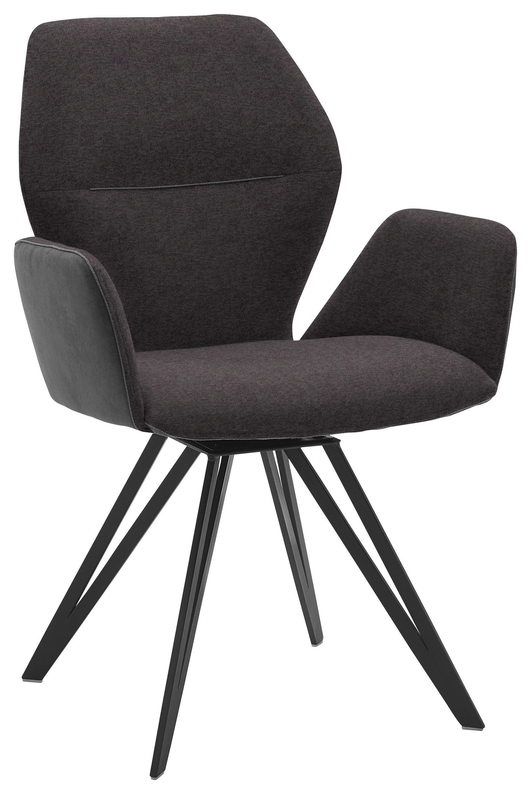 ARMLEHNSTUHL  in Webstoff, Mikrofaser  - Anthrazit/Schwarz, Design, Textil/Metall (62/91/59cm) - Valnatura