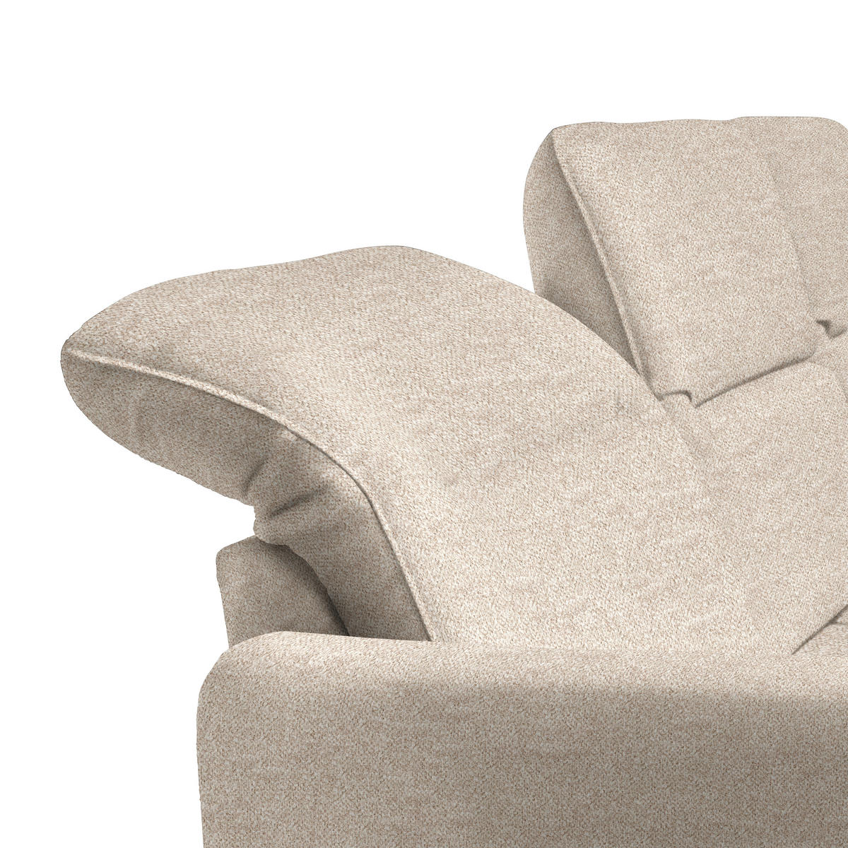 ECKSOFA Beige Plüsch  - Beige/Schwarz, KONVENTIONELL, Textil/Metall (254/190cm) - Livetastic