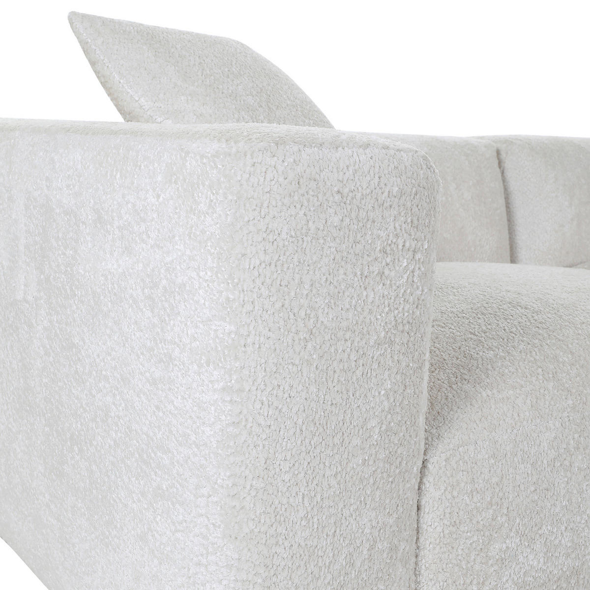 ECKSOFA in Chenille Creme  - Creme/Schwarz, Modern, Kunststoff/Textil (317/317cm) - Carryhome