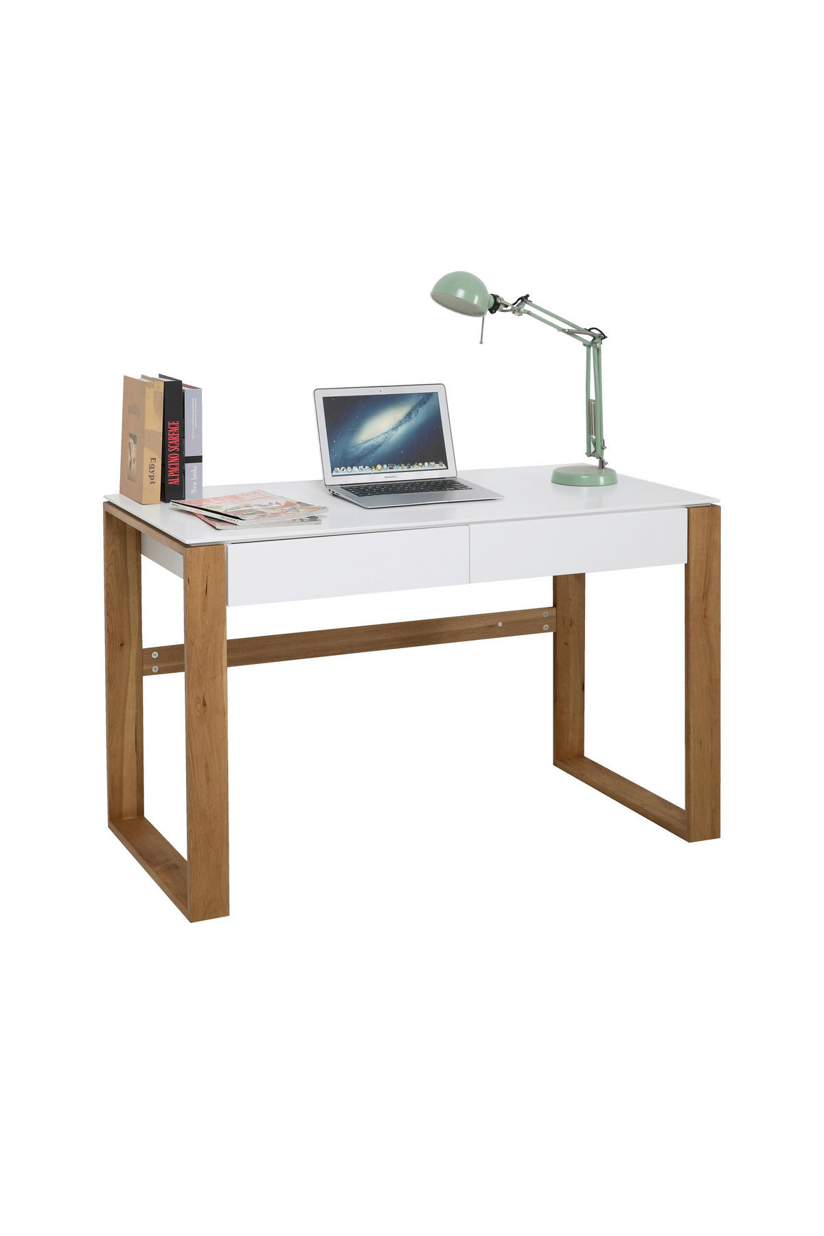 SCHREIBTISCH 120/60/75 cm  in Naturfarben, Weiß  - Weiß/Naturfarben, Design, Holz/Holzwerkstoff (120/60/75cm) - Livetastic