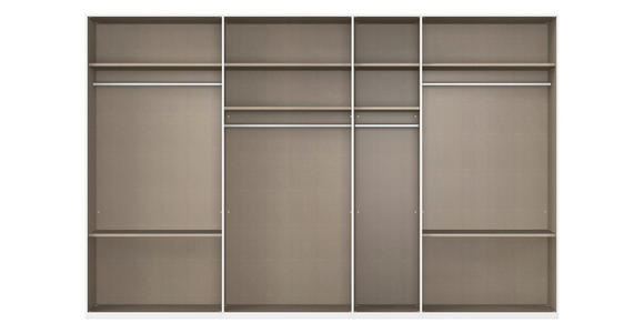 DREHTÜRENSCHRANK 350/223/61 cm,  in Graphitfarben, 7-türig  - Chromfarben/Edelstahlfarben, Basics, Glas/Holzwerkstoff (350/223/61cm) - Novel