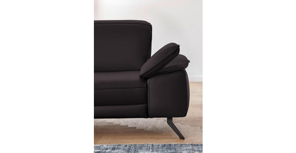 ECKSOFA in Echtleder Dunkelbraun 193/328 cm - Dunkelbraun/Schwarz, Design, Leder/Metall (193/328cm) - Dieter Knoll