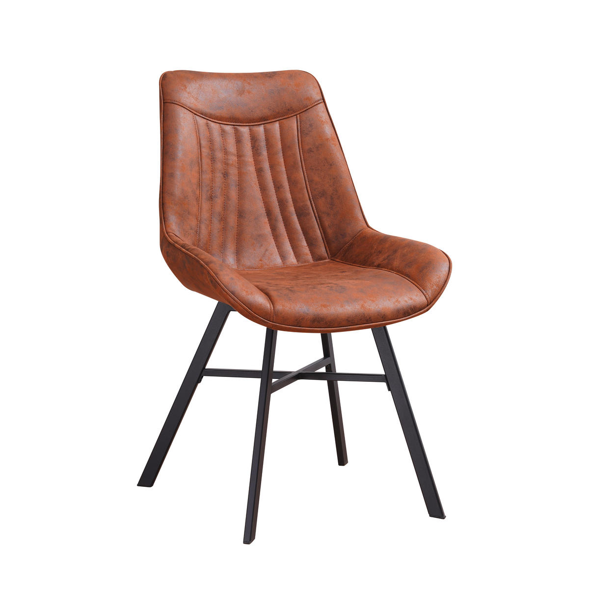 SADA ŽIDLÍ 2 kusy - černá/koňaková, Moderní, kov/textil (53/87/63,5cm) - MID.YOU