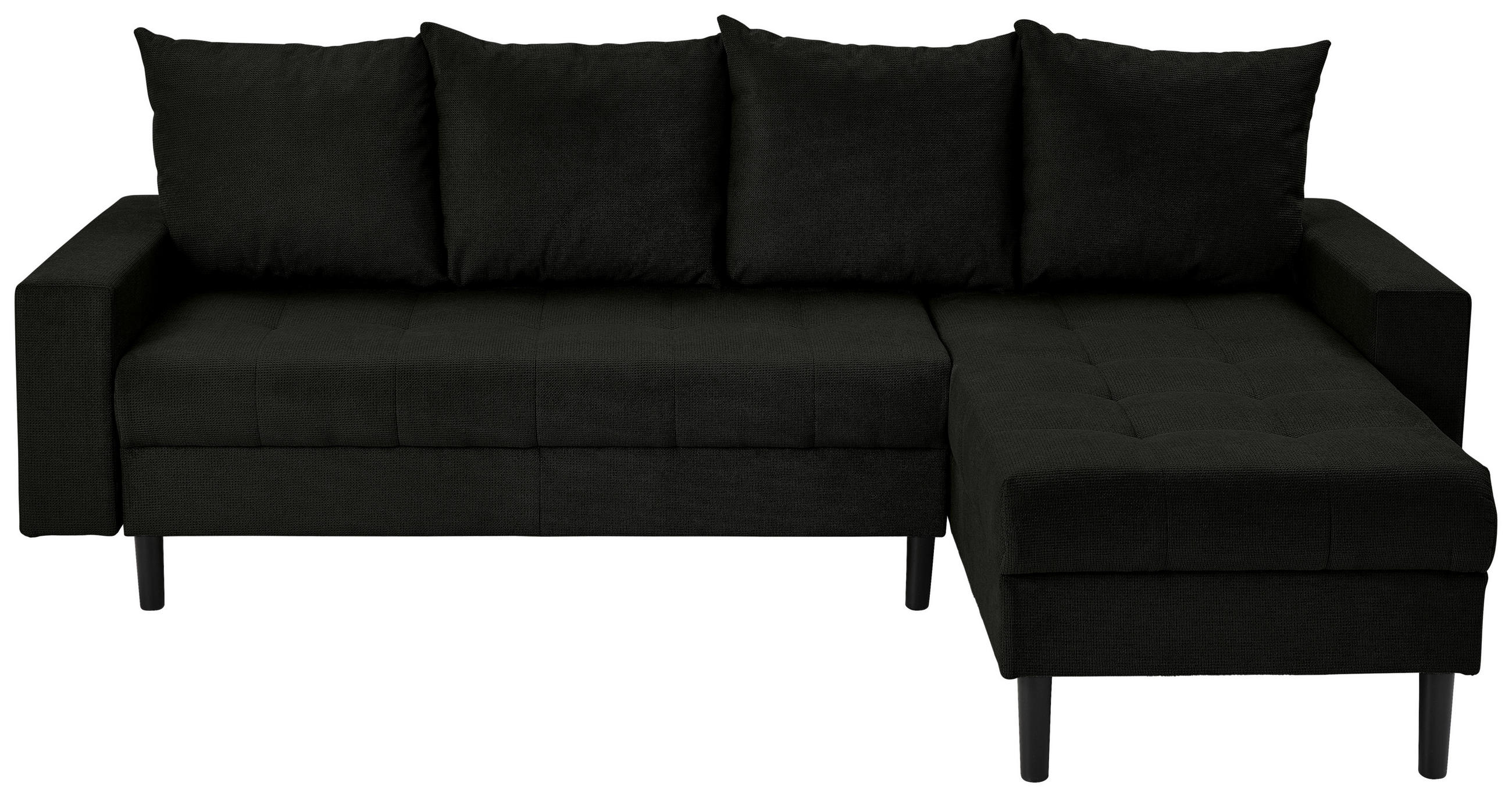 ECKSOFA in Webstoff Schwarz  - Schwarz, Konventionell, Kunststoff/Textil (231/157cm) - P & B