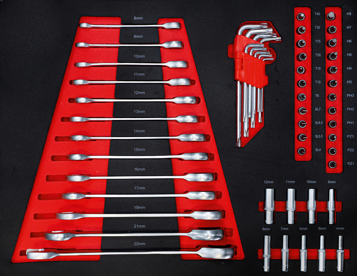 Werkstattwagen  - Rot/Schwarz, Basics (76/89,5/46cm)