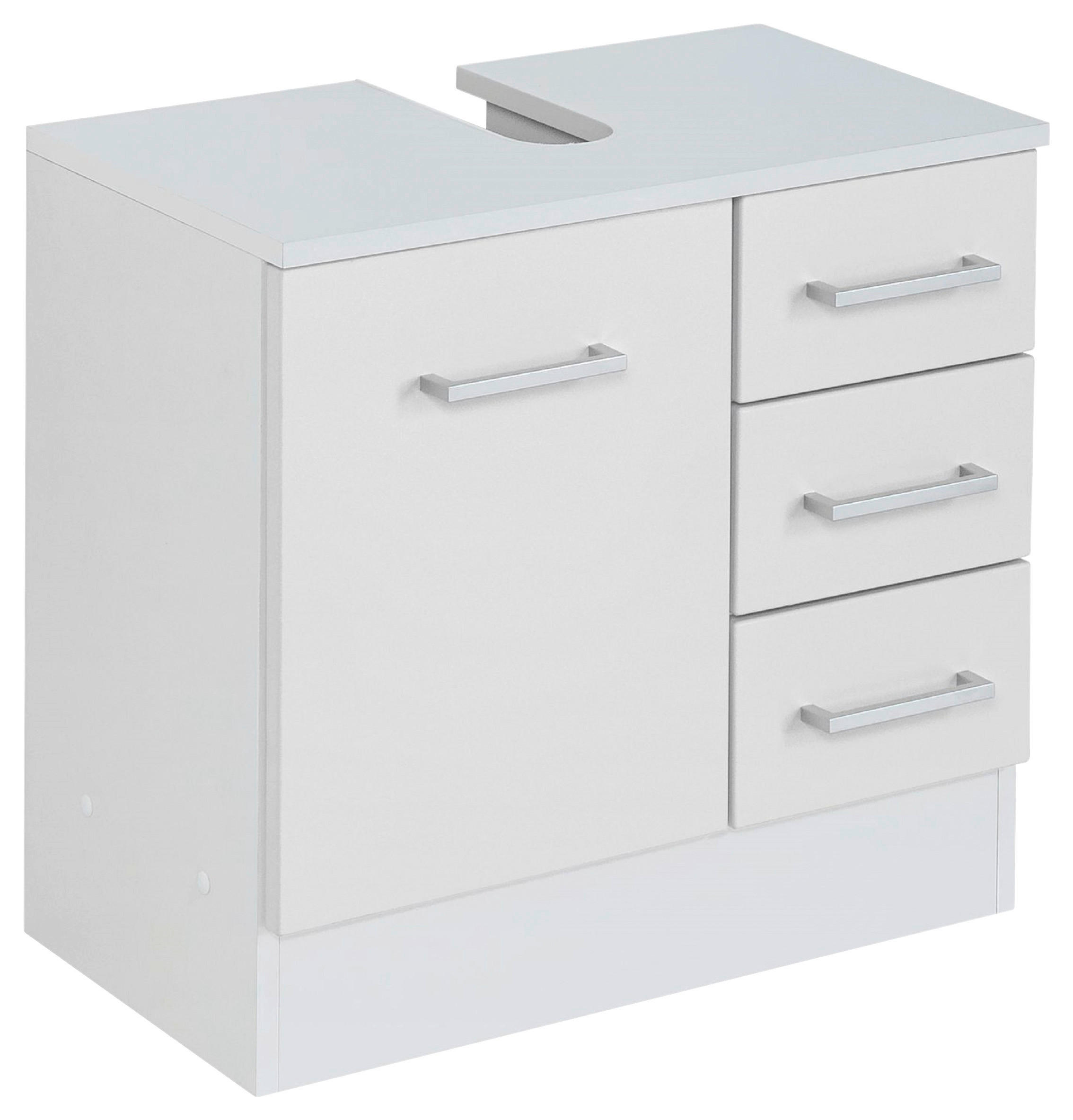 WASCHBECKENUNTERSCHRANK 60/56/35 cm  - Chromfarben/Weiß, MODERN, Holzwerkstoff/Metall (60/56/35cm) - Held