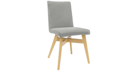 STUHL in Holz, Textil Taupe, Buchefarben - Taupe/Buchefarben, Design, Holz/Textil (50/87/57cm) - Voleo