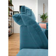 WOHNLANDSCHAFT in Mikrofaser Blau  - Chromfarben/Blau, Design, Kunststoff/Textil (204/350/211cm) - Xora