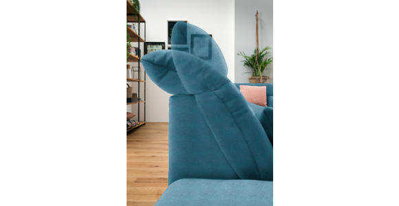 WOHNLANDSCHAFT in Mikrofaser Blau  - Chromfarben/Blau, Design, Kunststoff/Textil (204/350/211cm) - Xora