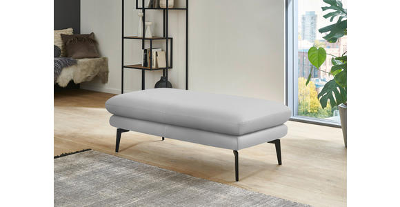 ECKSOFA in Echtleder Weiß 180/310 cm - Schwarz/Weiß, Design, Leder/Metall (180/310cm) - Dieter Knoll