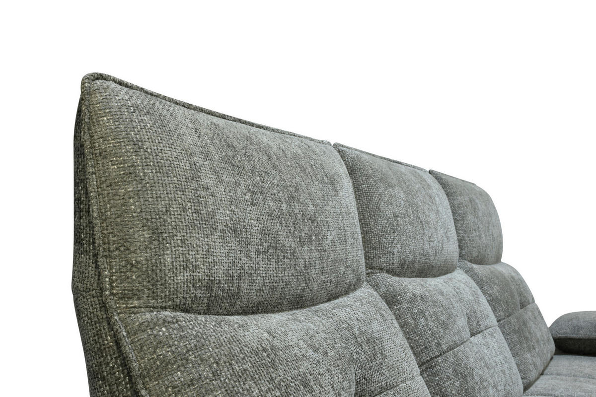 ECKSOFA Grau Chenille  - Schwarz/Grau, Design, Kunststoff/Textil (314/162cm) - Livetastic