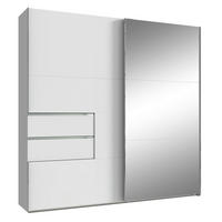 SCHWEBETÜRENSCHRANK 2-türig Weiß  - Alufarben/Weiß, Design, Glas/Holzwerkstoff (200/216/65cm) - Stylife