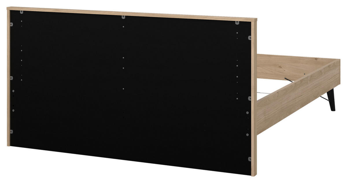 ÁGY 180/200 cm  tölgyfa  - fekete/tölgyfa, Modern, faalapú anyag/fa (180/200cm) - MID.YOU