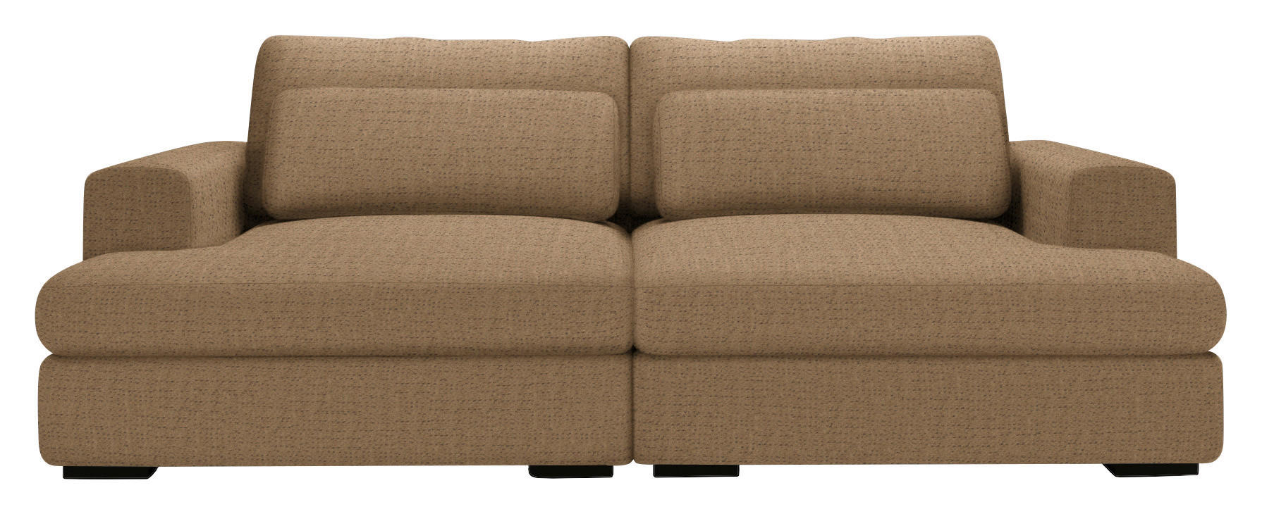 BIGSOFA Chenille Rostfarben  - Rostfarben/Schwarz, Design, Textil (218/80/158cm) - Lomoco