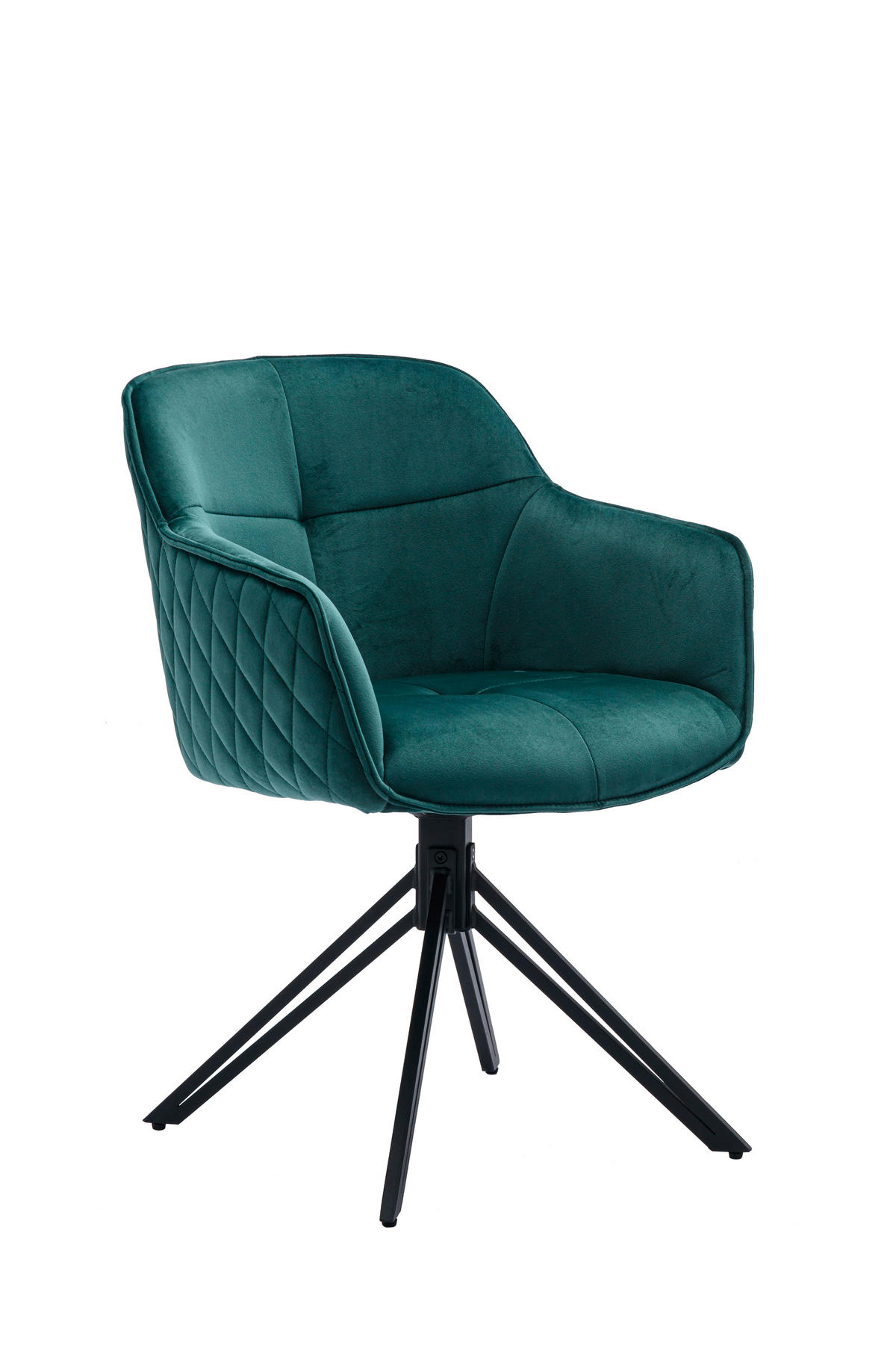 ŽIDLE S PODRUČKAMI, samet, zelená - černá/zelená, Moderní, kov/textil (59/82/62cm) - MID.YOU