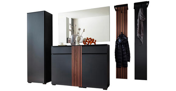 GARDEROBE 5-teilig in 300/200/38 cm - Anthrazit/Nussbaumfarben, Design, Holz/Holzwerkstoff (300/200/38cm) - Moderano