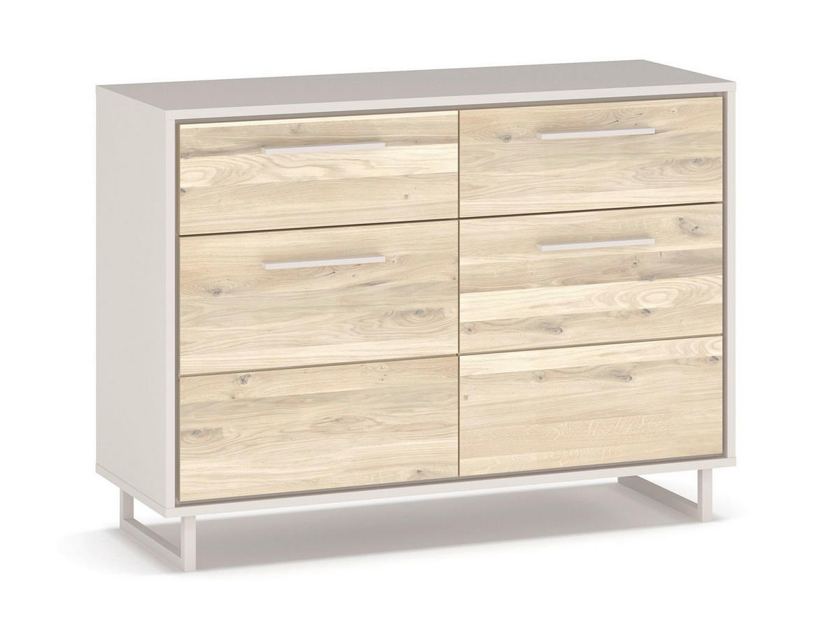 KOMODA, dub, kašmírová, dub bianco, 108/79/40 cm - kašmírová/dub bianco, Design, kov/drevo (108/79/40cm) - Livetastic