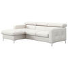ECKSOFA Hellgrau Echtleder  - Chromfarben/Hellgrau, Design, Leder/Metall (168/227cm) - Livetastic