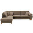 ECKSOFA in Mikrofaser Hellbraun  236/286 cm  - Wildeiche/Hellbraun, KONVENTIONELL, Holz/Textil (236/286cm) - Voleo