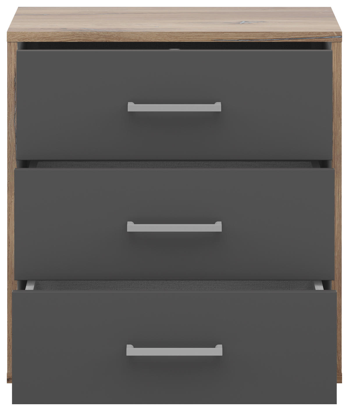 NACHTSCHRANK  - Eichefarben/Anthrazit, Basics, Holzwerkstoff/Kunststoff (50/54/35cm)