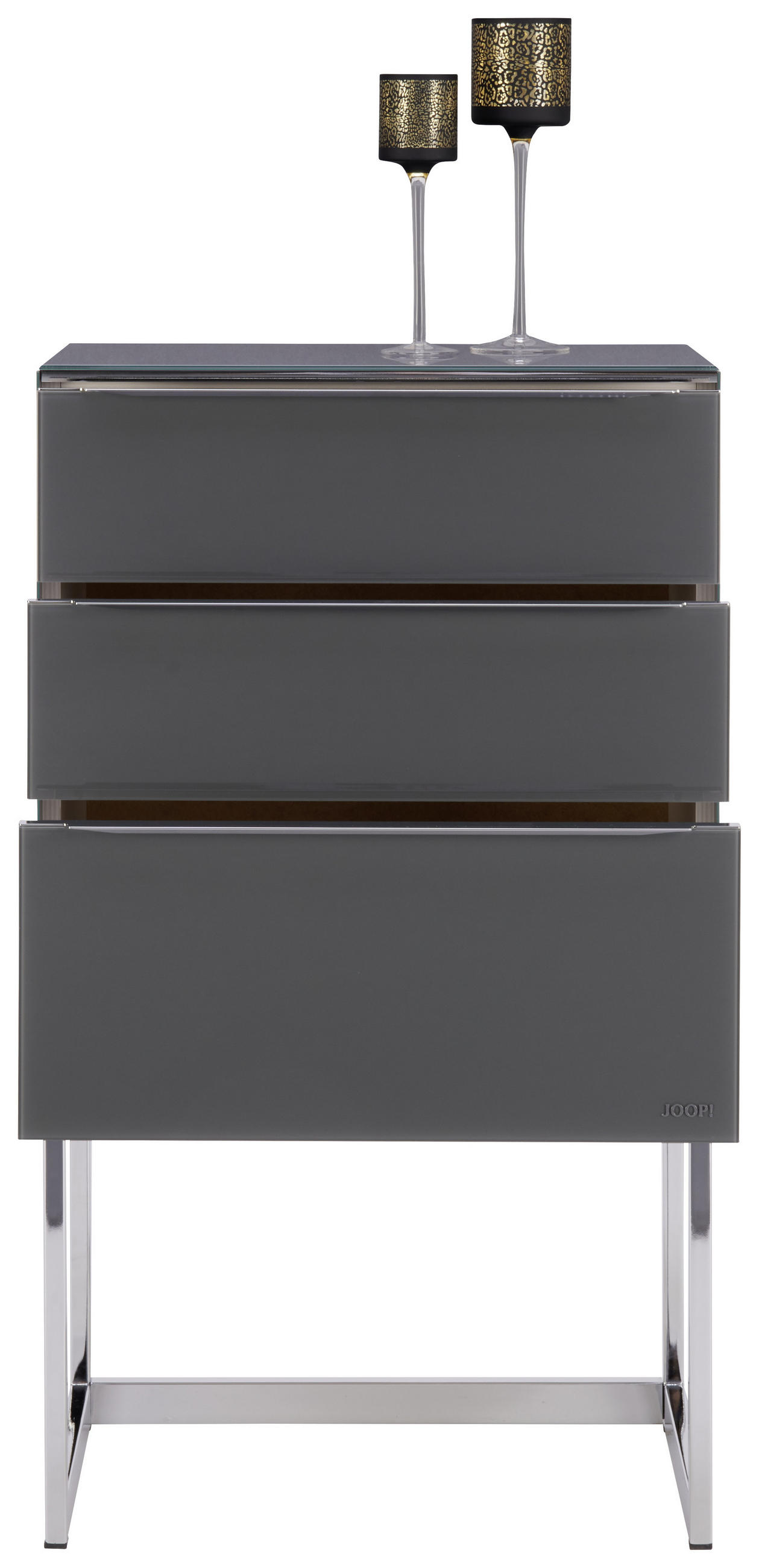 Thumbnail - Joop! Kommode, Dunkelgrau, Metall, 3 Schublade(n) Schubladen, 58x104.5x40 cm, Goldenes M, BQ - Bündnis für Qualität, Mad...