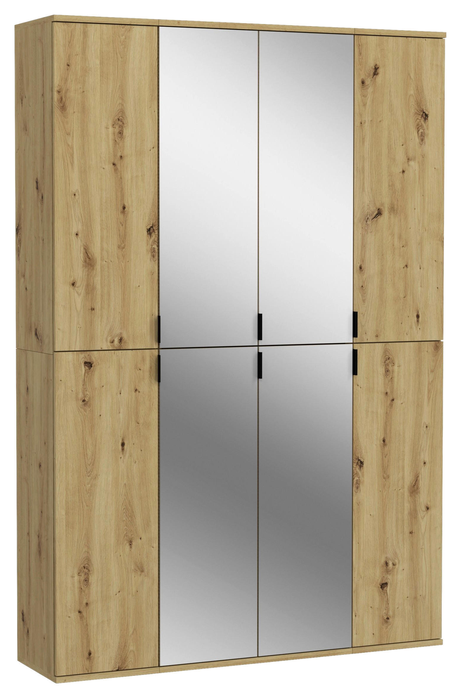 GARDEROBENSCHRANK 121/193/34 cm  - Schwarz, KONVENTIONELL, Glas/Holzwerkstoff (121/193/34cm) - MID.YOU