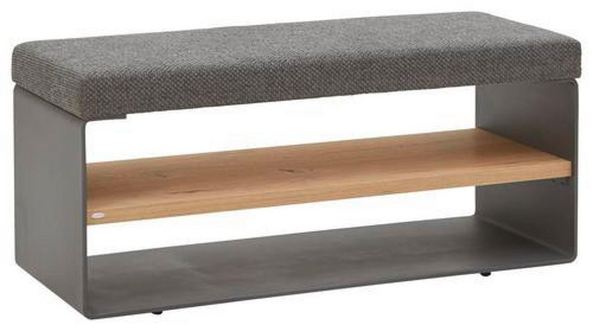 GARDEROBENBANK 96/44/39 cm  - Eichefarben/Anthrazit, Natur, Holz/Textil (96/44/39cm) - Voglauer