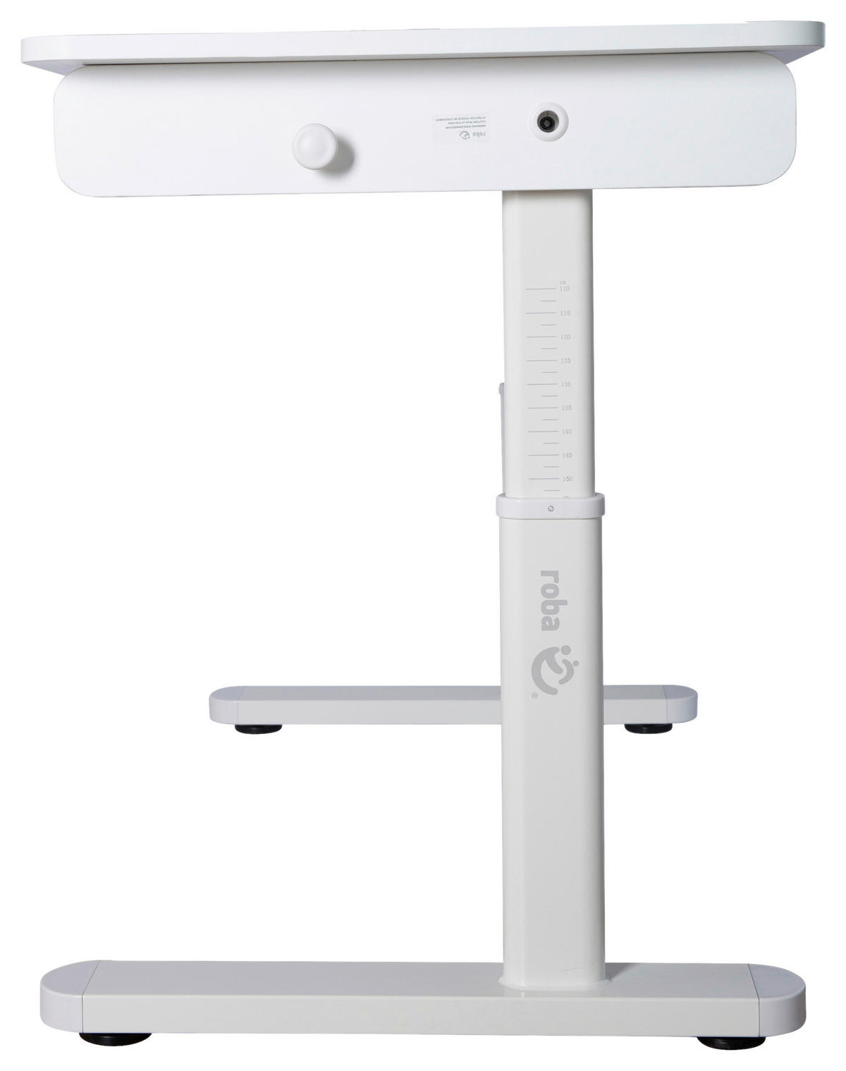 SCHREIBTISCH  Weiß höhenverstellbar  - Weiß, MODERN, Holzwerkstoff/Metall (109,5/62-78/60cm) - Roba