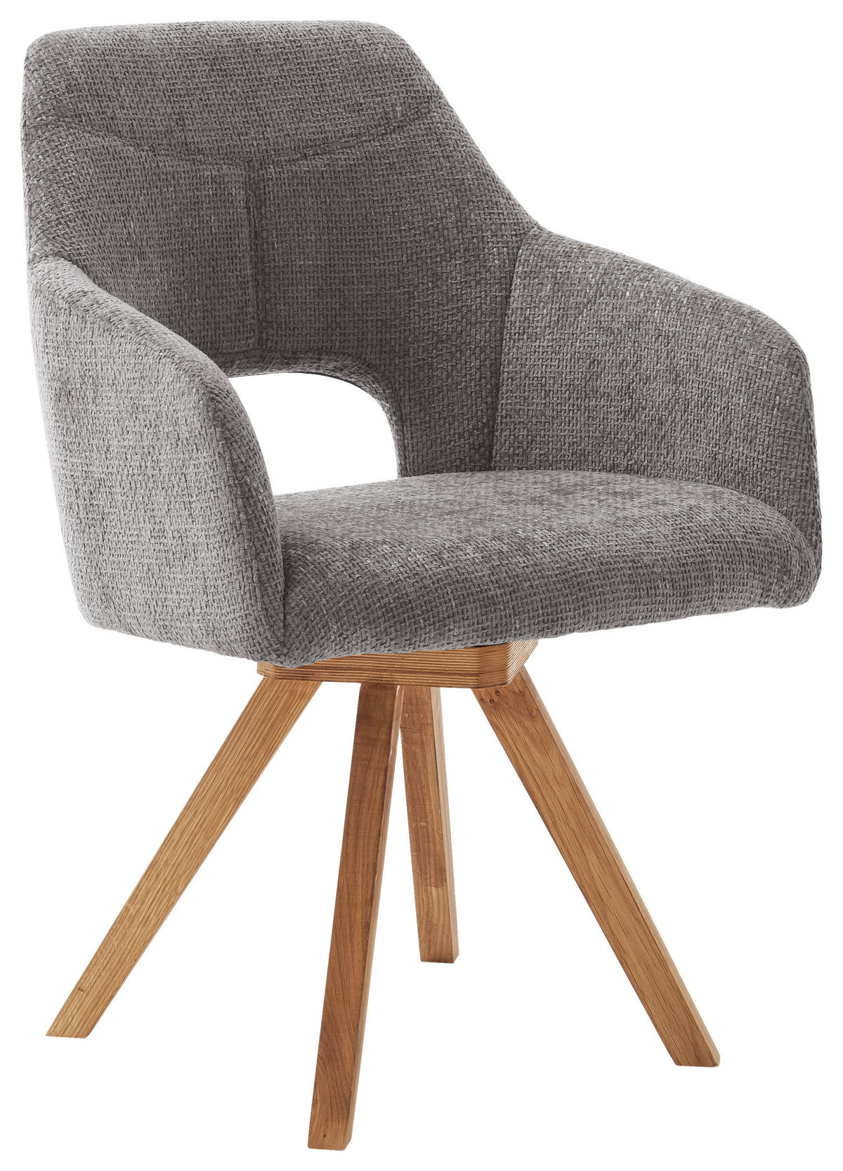 ARMLEHNSTUHL  in Mikrofaser  - Wildeiche/Cappuccino, Design, Holz/Textil (57/84/57cm) - Voleo