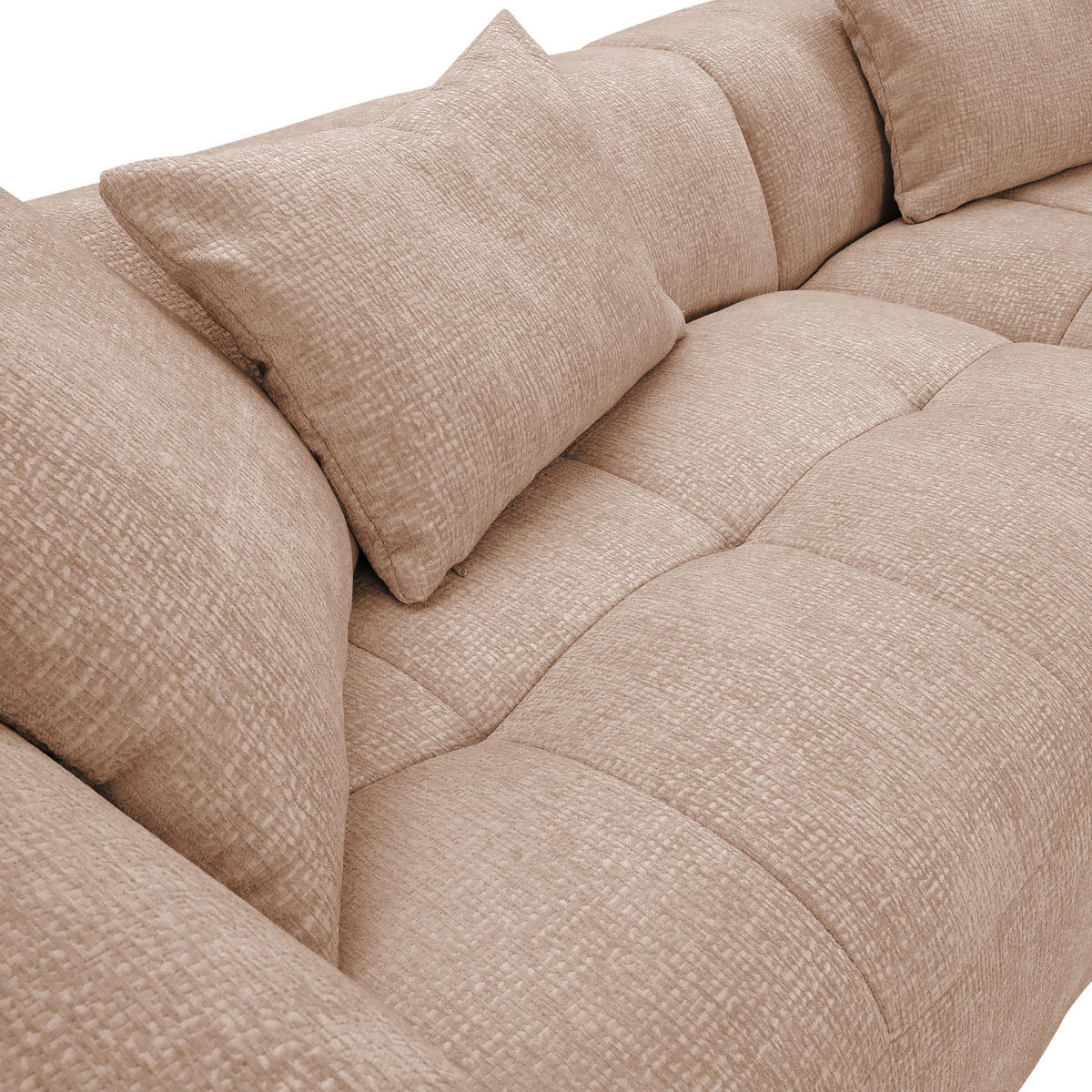 ECKSOFA in Flachgewebe Rosa  - Schwarz/Rosa, Konventionell, Kunststoff/Textil (280/170cm) - Carryhome
