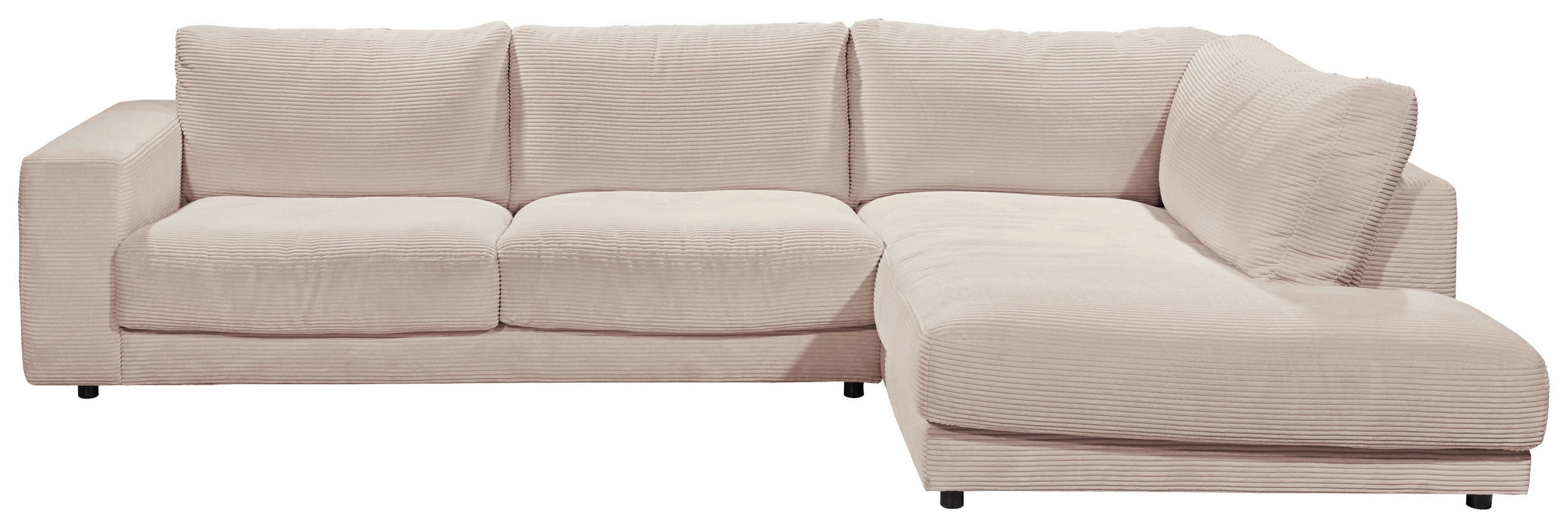 ECKSOFA in Cord Taupe  - Taupe/Schwarz, Design, Kunststoff/Textil (325/224cm) - Hom`in