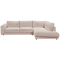 ECKSOFA in Cord Taupe  - Taupe/Schwarz, Design, Kunststoff/Textil (325/224cm) - Hom`in