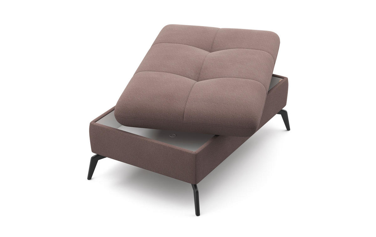 HOCKER in Textil Taupe  - Taupe/Schwarz, Konventionell, Textil/Metall (102/47/69cm) - Sit & More